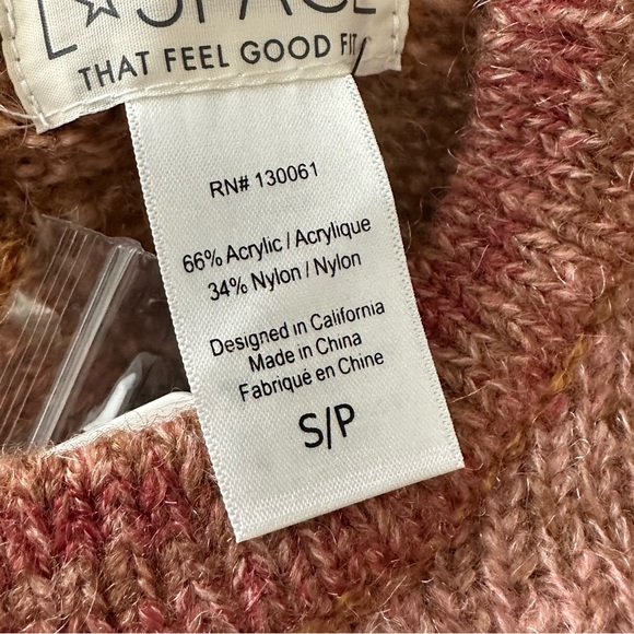 L*SPACE Rust Orange Red Balloon Sleeve Cropped Juniper Sweater Size S - Picture 8 of 10